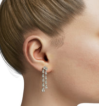 Load image into Gallery viewer, Double Row Pear Shape Diamond Earrings