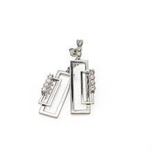 Load image into Gallery viewer, Double Rectangle Earrings With Diamonds
