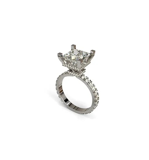 Princess Cut Diamond Engagement Ring Three carat