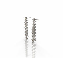 Load image into Gallery viewer, Emerald Cut Diamond Line Long Earrings