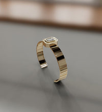 Load image into Gallery viewer, Watch Style Diamond Cuff Bracelet with 3 carat Emerald Diamond Center