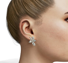 Load image into Gallery viewer, Fancy Cluster Diamond Statement Earrings