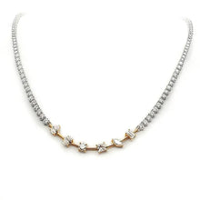 Load image into Gallery viewer, fancy link diamond tennis necklace