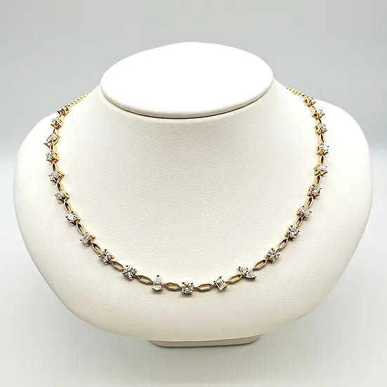 Fancy Diamond Link Necklace 18