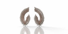 Load image into Gallery viewer, Feather Arc Curved Diamond Earrings