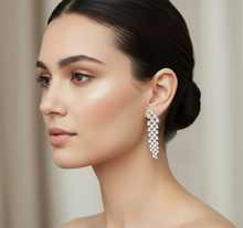 Load image into Gallery viewer, Flowing Pear Shapes Diamond Earrings - Profile View