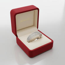 Load image into Gallery viewer, Four Rows Diamond Statement Bangle in Red Mina D Box