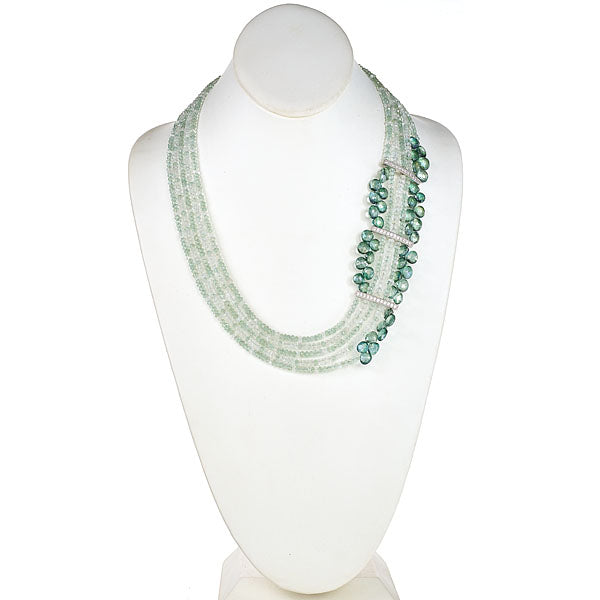 Art Nouveau Green Amethyst Necklace