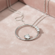 Load image into Gallery viewer, Heart Shape Diamond Circle Pendant Necklace - minadjewelry