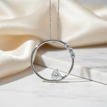 Load image into Gallery viewer, Heart diamond circle pendant - single piece
