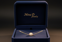 Load image into Gallery viewer, Pavé ball pendant necklace in navy blue Mina D Jewelry box