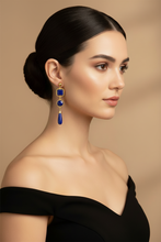 Load image into Gallery viewer, Lapis Triple Drop Earrings Smaller Model