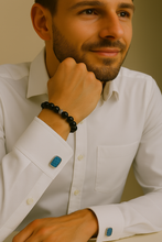 Load image into Gallery viewer, Ocean Blue Agate Cufflinks