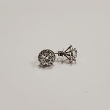 Load image into Gallery viewer, Martini Set Diamond Halo Stud Earrings