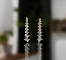 Load image into Gallery viewer, Emerald Cut Diamond Line Long Earrings