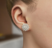 Load image into Gallery viewer, Diamond Sunflower Earrings