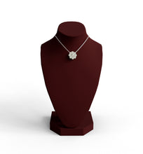 Load image into Gallery viewer, mina d fine jewelry diamond halo pendant necklace on display