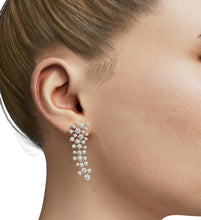 Load image into Gallery viewer, mina d fine jewelry long diamond scattered  cluster earrings on mannequin