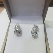 Load image into Gallery viewer, Pear Shape Diamond and Marquise Diamond Stud Earrings