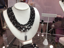Load image into Gallery viewer, Black Spinel and CZ Starburst Statement Necklace