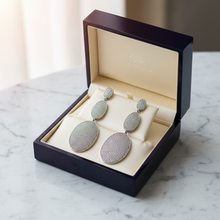 Load image into Gallery viewer, Pave Triple Oval Earrings - In Box