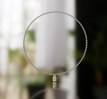 Load image into Gallery viewer, Diamond Tennis Necklace with Pear Shape Diamond Center