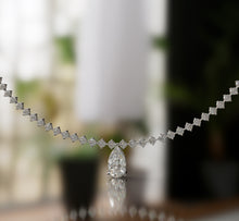 Load image into Gallery viewer, Diamond Tennis Necklace with Pear Shape Diamond Center