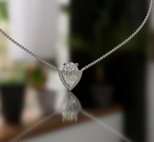 Load image into Gallery viewer, Pear Shape Diamond Pendant Halo Necklace
