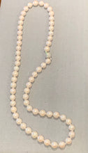Load image into Gallery viewer, Classic Pearl Necklace with Sterling Silver CZ Pave Clasp