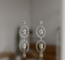 Load image into Gallery viewer, Pear Shape and Round Diamonds Statement Drop Earrings
