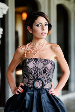 Load image into Gallery viewer, Peach Jade and Pearl Seven Row Statement Necklace - minadjewelry