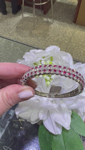 Load and play video in Gallery viewer, Diamond & Ruby Wave Design Bangle Bracelet