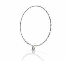 Load image into Gallery viewer, Diamond Tennis Necklace with Pear Shape Diamond Center