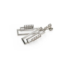 Load image into Gallery viewer, Double Rectangle Earrings With Diamonds