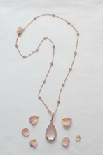 Load image into Gallery viewer, Rose Quartz Pavé Halo Flat Lay Pink