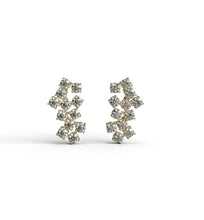 Load image into Gallery viewer, round diamonds, diamond cluster earrings