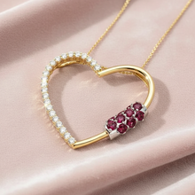 Load image into Gallery viewer, Ruby and diamond heart pendant - second variation