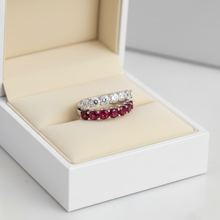 Load image into Gallery viewer, Split Shank Ruby Diamond Ring - Box