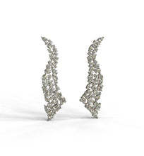 Load image into Gallery viewer, Long Diamond Statement Fancy Shape Earrings