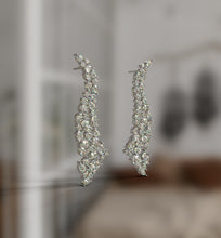 Load image into Gallery viewer, Long Diamond Statement Fancy Shape Earrings