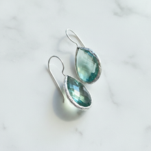 Load image into Gallery viewer, Teal Earrings on White Marble