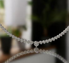 Load image into Gallery viewer, Diamond Tennis Necklace with Tapered Three Prongs
