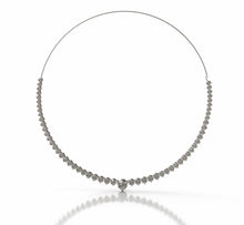 Load image into Gallery viewer, Diamond Tennis Necklace with Tapered Three Prongs