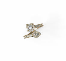 Load image into Gallery viewer, Princess Cut & Pear Shape Diamond Halo Ring - minadjewelry