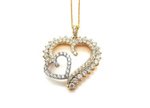 Load image into Gallery viewer, Two Tone Diamond Heart Pendant Necklace
