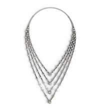 Load image into Gallery viewer, Four Row Link Necklace with 1ct Each Center Diamond Necklace
