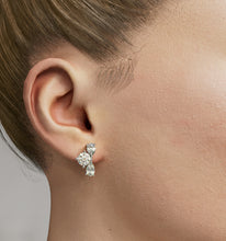Load image into Gallery viewer, Double Pear Shape and Round Diamond Cluster Earrings