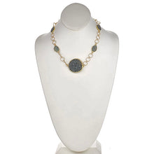 Load image into Gallery viewer, Druzy and Vermeil Circle Chain Necklace - minadjewelry