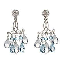 Load image into Gallery viewer, Blue & White Topaz Briolle Chandelier Earrings - minadjewelry