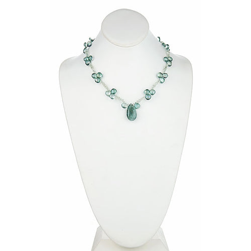 Moss Green Aquamarine & Green Amethyst Statement Necklace - minadjewelry